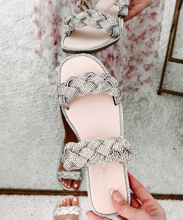 Finding Fame Rhinestone Sandals (Beige) · NanaMacs