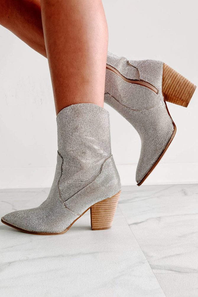 Jealous Yet Rhinestone Bootie (Champagne) · NanaMacs - Image 3
