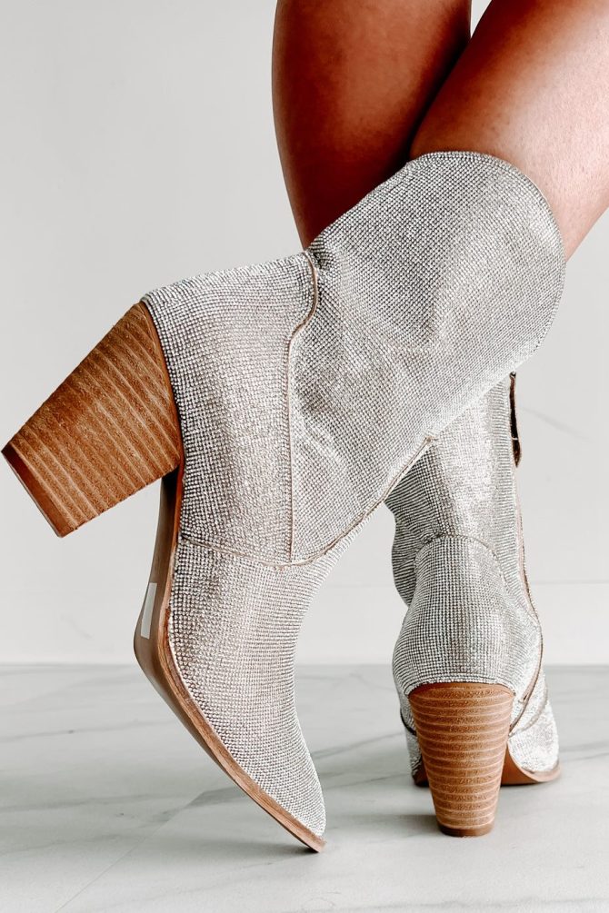 Jealous Yet Rhinestone Bootie (Champagne) · NanaMacs - Image 4