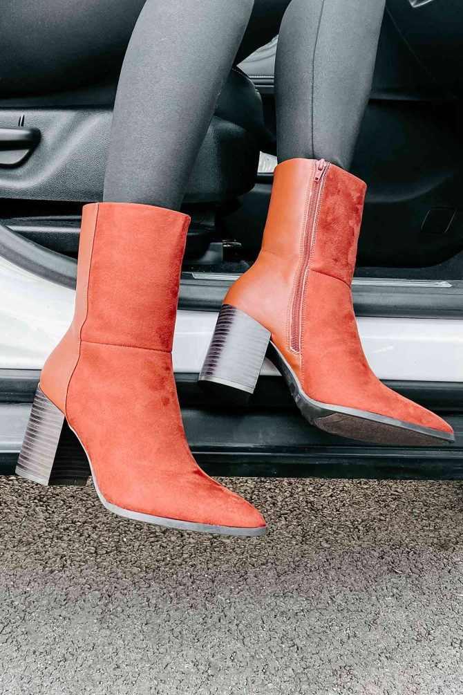 You Gotta Earn It Faux Suede Booties (Dark Terra Cotta) · NanaMacs - Image 3