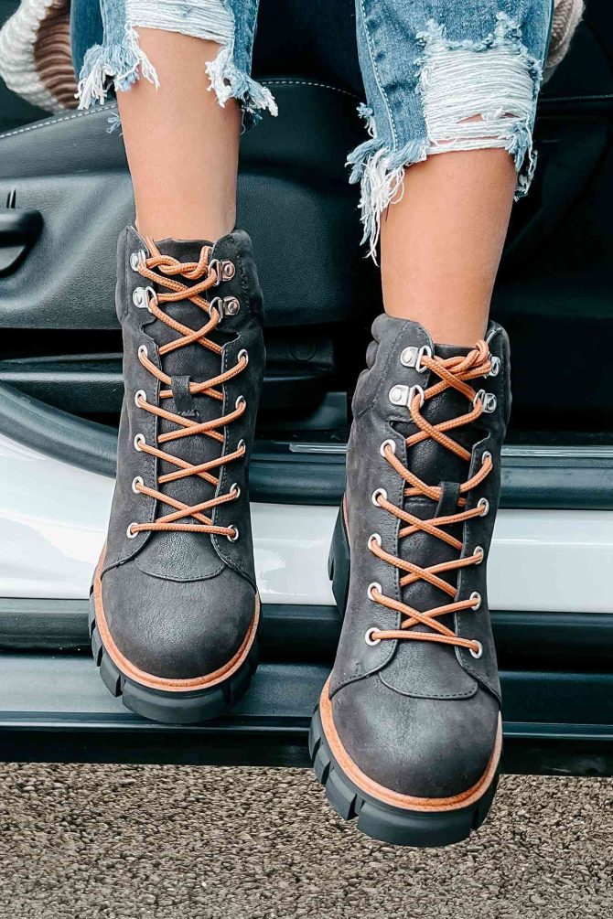 Ready To Explore Chunky Lace-Up Boots (Black) · NanaMacs - Image 3