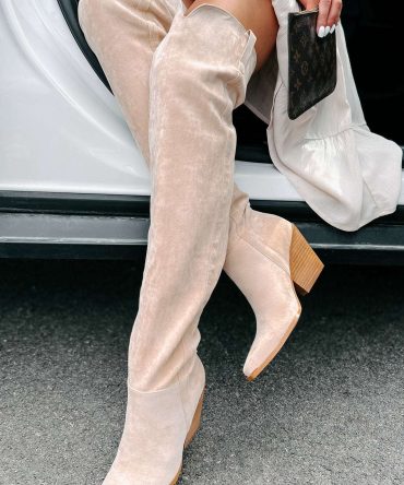 Calahari Faux Suede Over The Knee Billini Boots (Sahara Suede) · NanaMacs