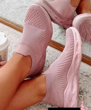 Doorbuster Walking Away Knit Sneakers (Mauve) · NanaMacs