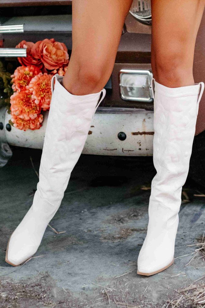 Charley Faux Leather Billini Cowboy Boots (Ivory) · NanaMacs - Image 2