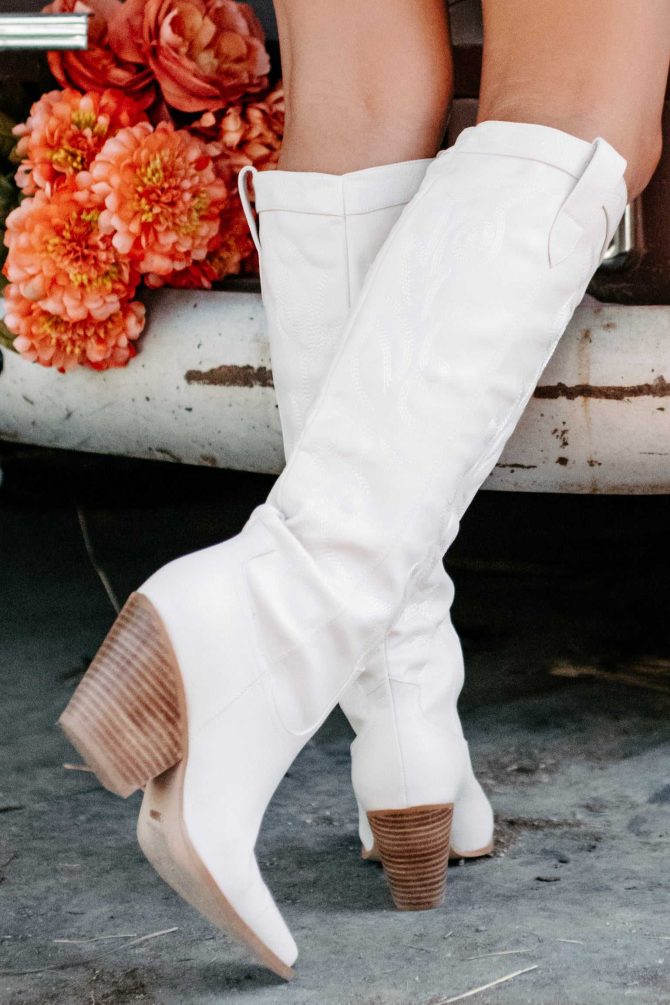 Charley Faux Leather Billini Cowboy Boots (Ivory) · NanaMacs - Image 3