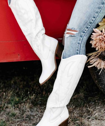 Kicking Up Some Dirt Chinese Laundry Western Boot (White) · NanaMacs