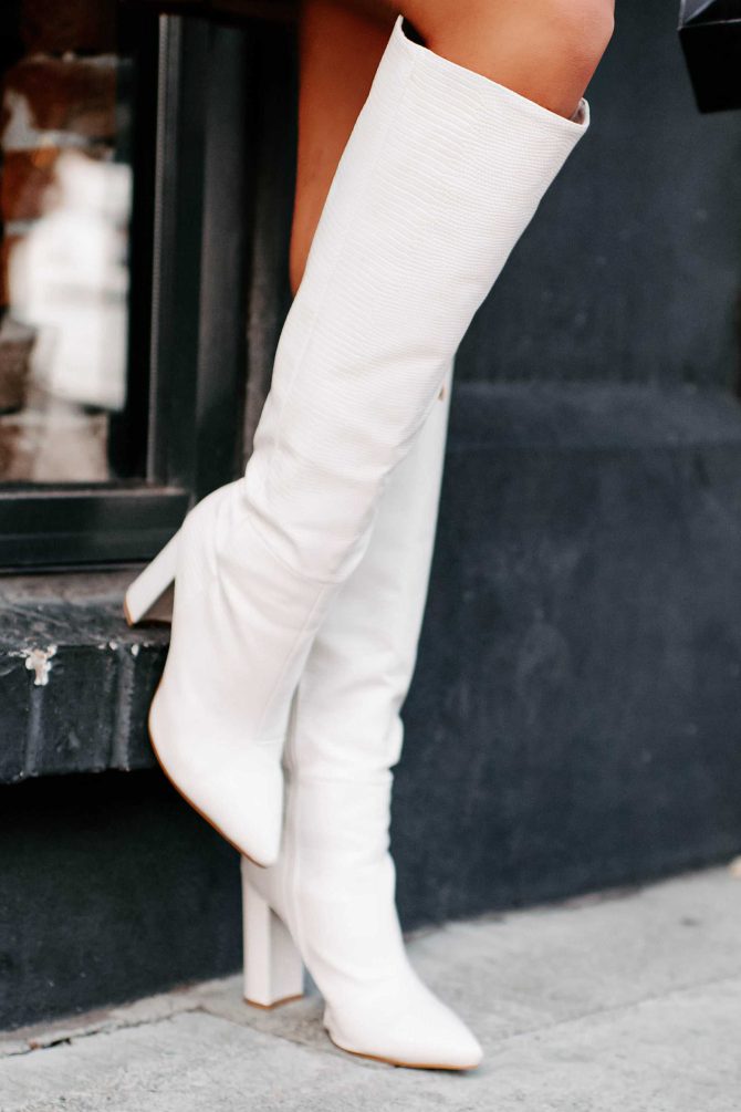 Milla Knee High Billini Boots (Ivory Scale) · NanaMacs