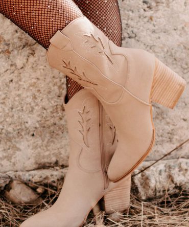 Don't Want Any Trouble Mid-Calf Western Booties (Taupe) · NanaMacs