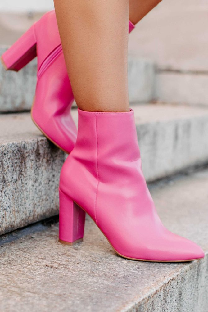 Hot Take Faux Leather Booties (Hot Pink) · NanaMacs