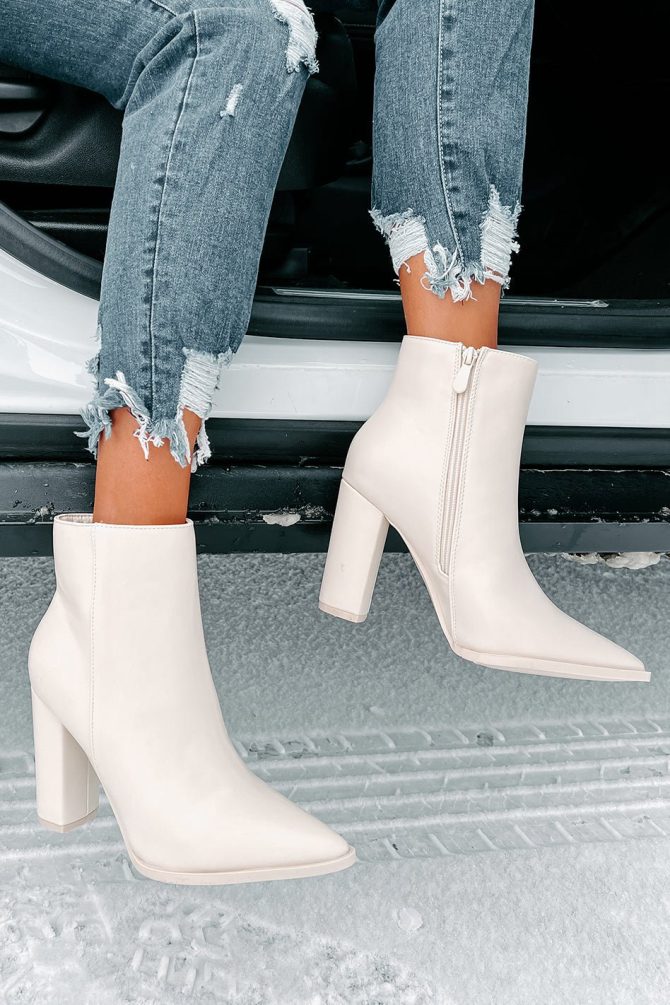 Obsession Game Pointed Toe Bootie (Off White) · NanaMacs - Image 3