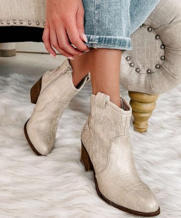 Deceiving Looks Chinese Laundry Faux Leather Booties (Metalic Natural) · NanaMacs