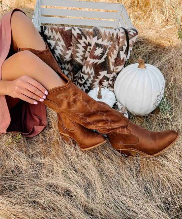 Kicking Up Some Dirt Chinese Laundry Western Boot (Brown) · NanaMacs
