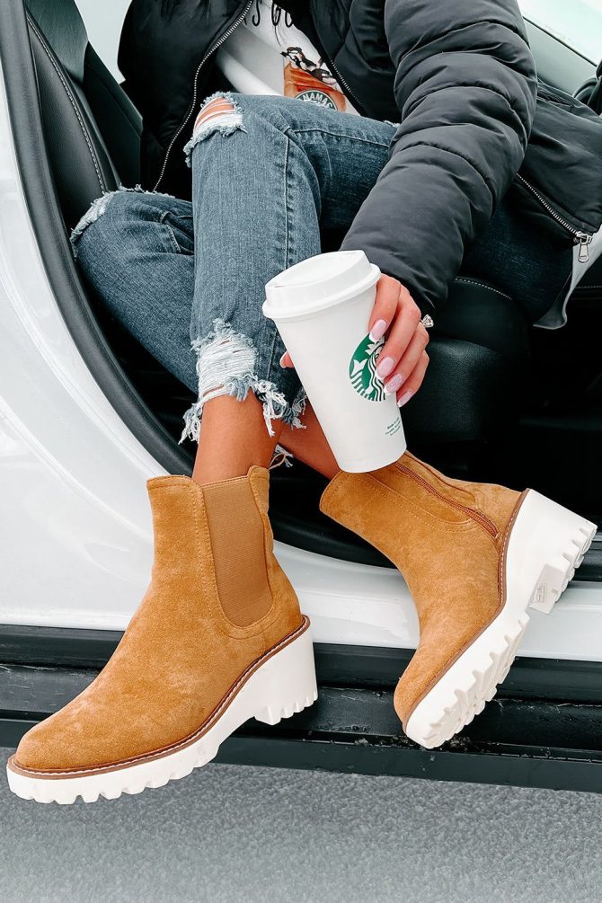 Easily Empowered Faux Suede Booties (Camel) · NanaMacs - Image 2