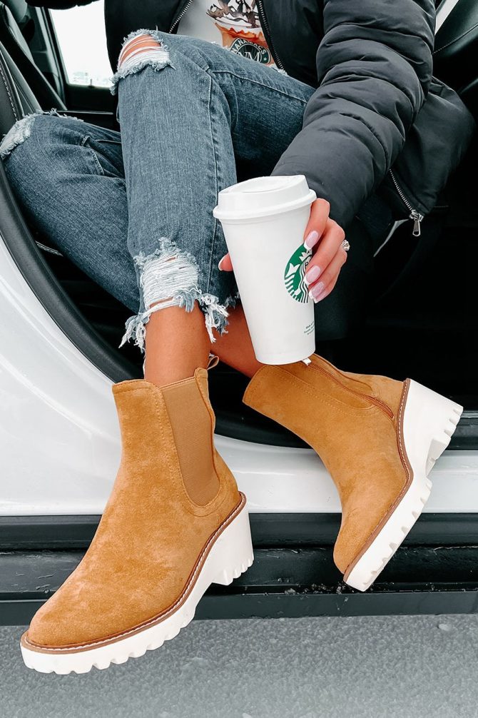 Easily Empowered Faux Suede Booties (Camel) · NanaMacs - Image 4