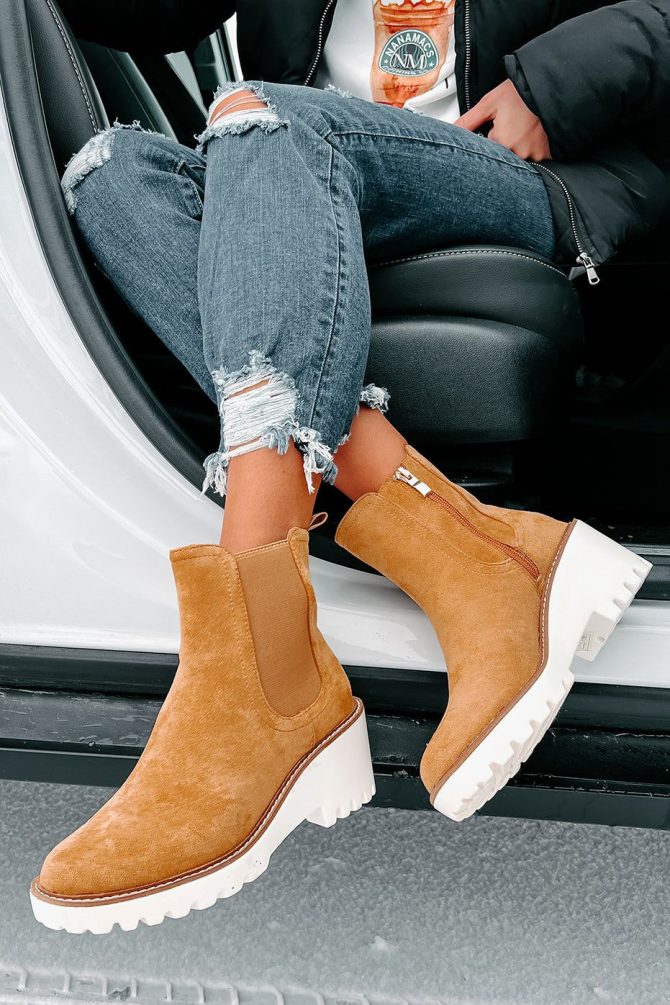 Easily Empowered Faux Suede Booties (Camel) · NanaMacs - Image 3