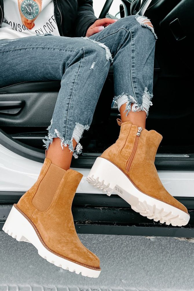 Easily Empowered Faux Suede Booties (Camel) · NanaMacs