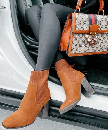 Ramp It Up Ankle Knit Booties (Dark Camel) · NanaMacs