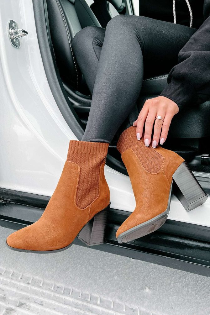 Ramp It Up Ankle Knit Booties (Dark Camel) · NanaMacs - Image 4