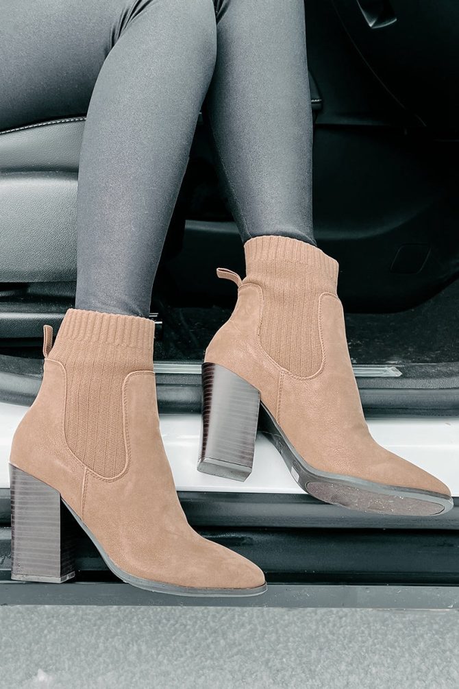 Ramp It Up Ankle Knit Booties (Taupe) · NanaMacs - Image 4