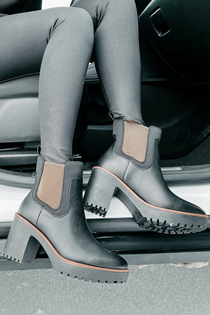 Zafrina Chunky Faux Leather Platform Bootie (Black) · NanaMacs - Image 3