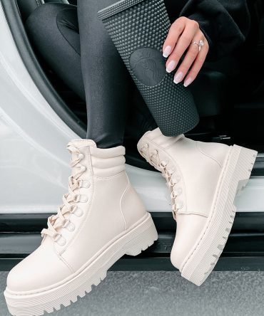 Find Me In The Mountains Lace-Up Booties (Stone) · NanaMacs