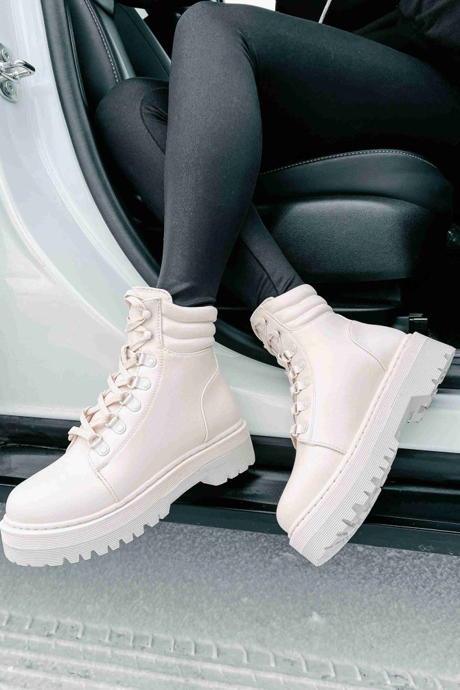 Find Me In The Mountains Lace-Up Booties (Stone) · NanaMacs - Image 4
