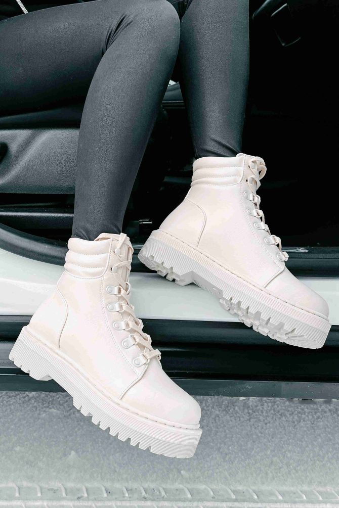 Find Me In The Mountains Lace-Up Booties (Stone) · NanaMacs - Image 2