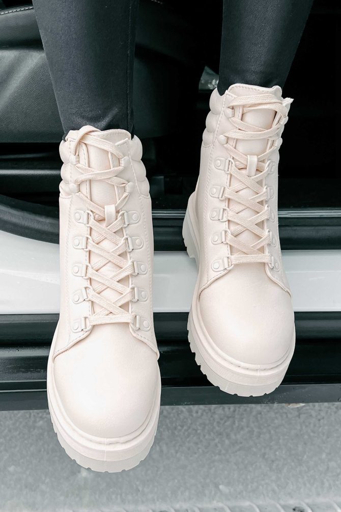 Find Me In The Mountains Lace-Up Booties (Stone) · NanaMacs - Image 3