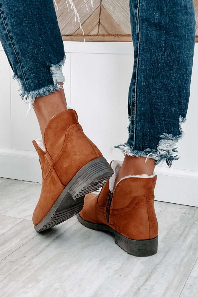 Faelyn Faux Suede Fur Lined Booties (Tan) · NanaMacs - Image 4