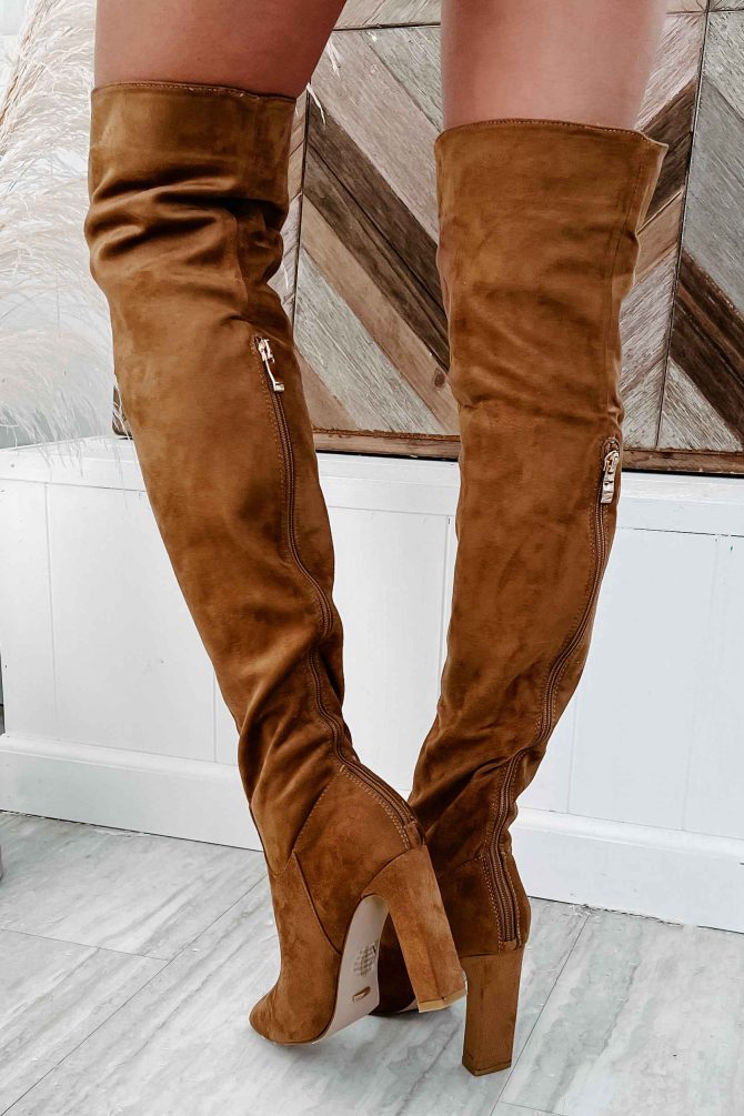 Aaliyah Faux Suede Over The Knee Billini Boots (Brown Suede) · NanaMacs - Image 3