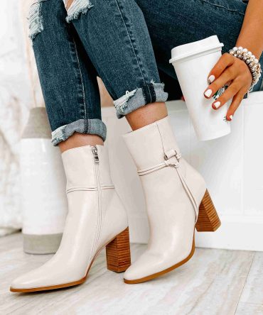 Varden Billini Faux Leather Booties (Oatmeal) · NanaMacs