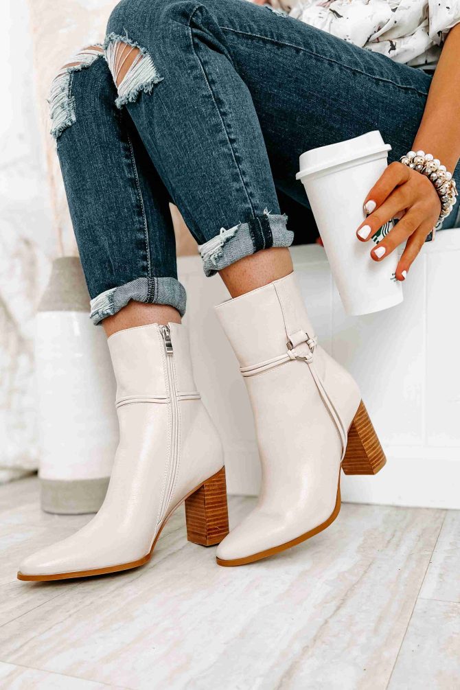 Varden Billini Faux Leather Booties (Oatmeal) · NanaMacs