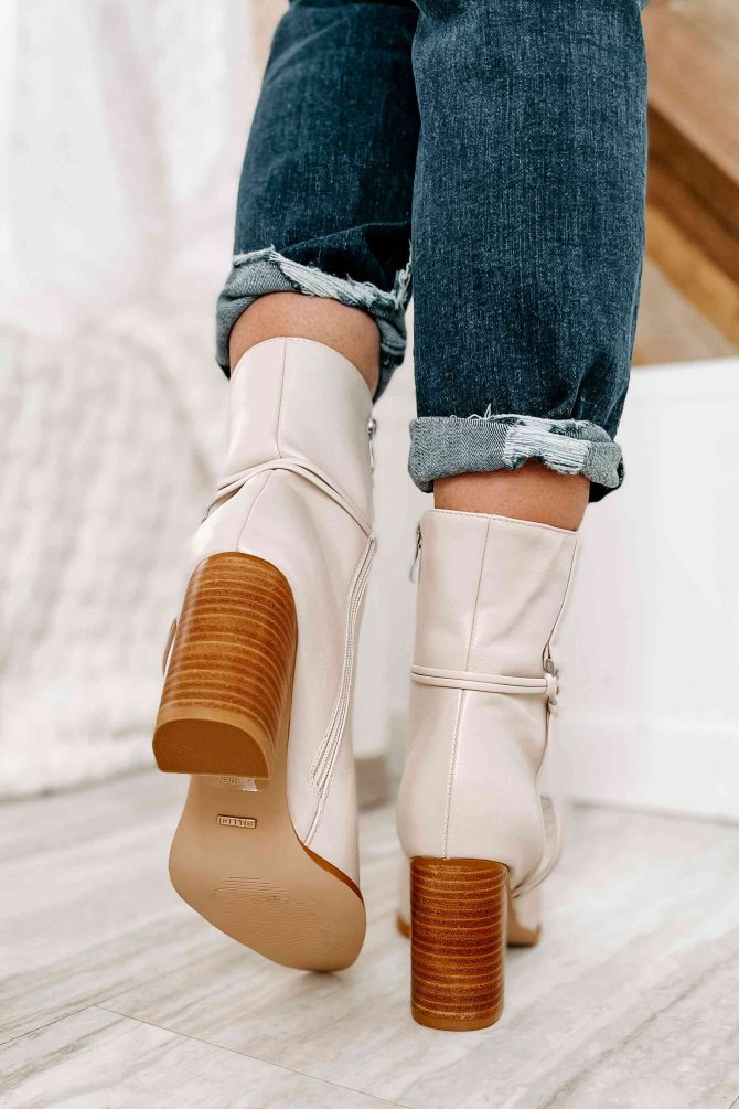 Varden Billini Faux Leather Booties (Oatmeal) · NanaMacs - Image 3