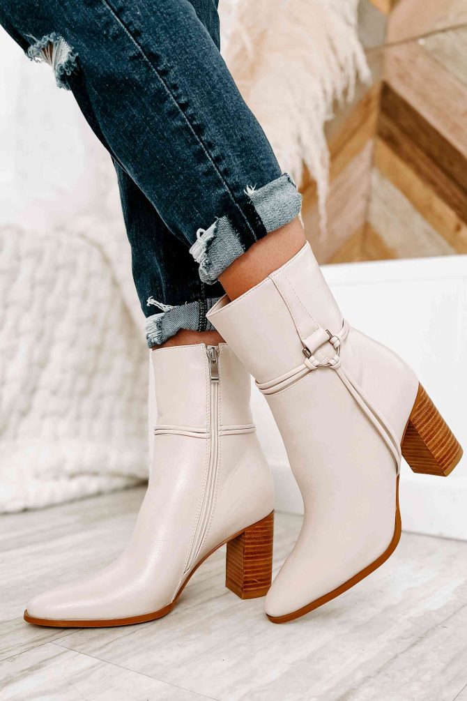 Varden Billini Faux Leather Booties (Oatmeal) · NanaMacs - Image 2