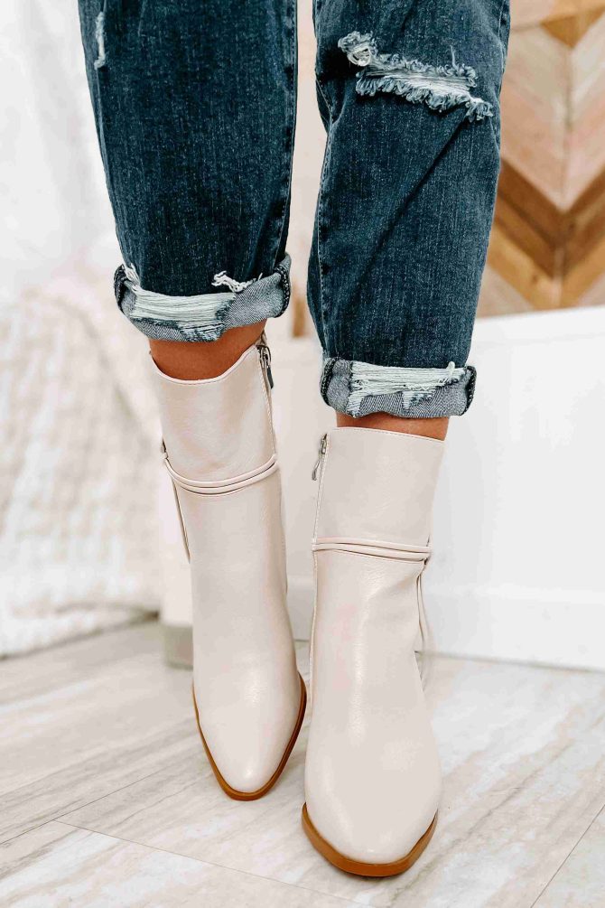 Varden Billini Faux Leather Booties (Oatmeal) · NanaMacs - Image 4