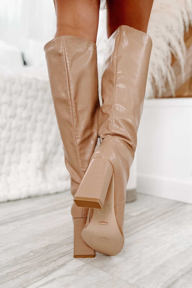 Olanda Faux Croc Knee High Billini Boots (Honey Croc) · NanaMacs - Image 4