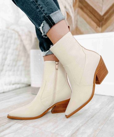 Umeko Lizard Embossed High Ankle Billini Booties (Oatmeal Lizard) · NanaMacs
