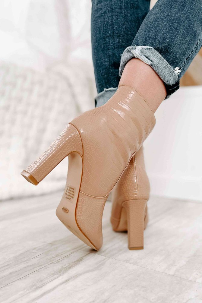 Slaying The Game Faux Croc Billini Booties (Honey Croc) · NanaMacs - Image 3