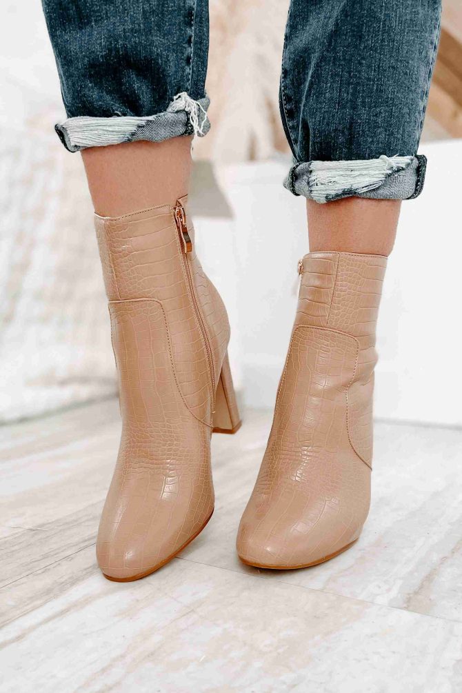 Slaying The Game Faux Croc Billini Booties (Honey Croc) · NanaMacs - Image 2