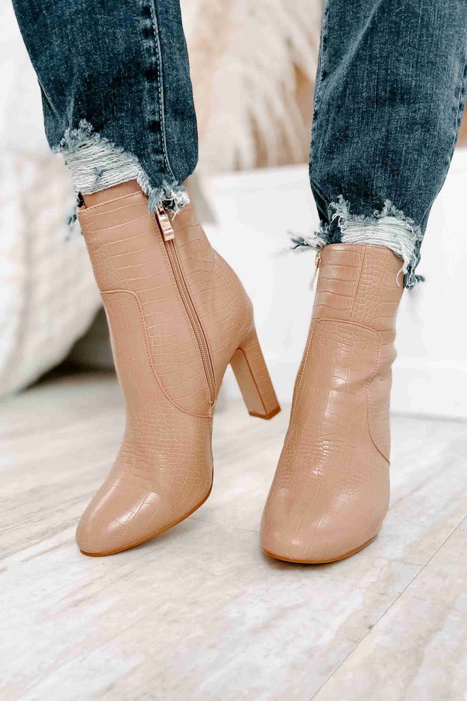 Slaying The Game Faux Croc Billini Booties (Honey Croc) · NanaMacs - Image 4
