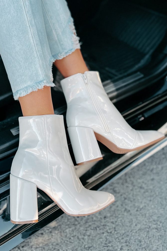 Mariko Patent Leather Booties (Stone) · NanaMacs - Image 3