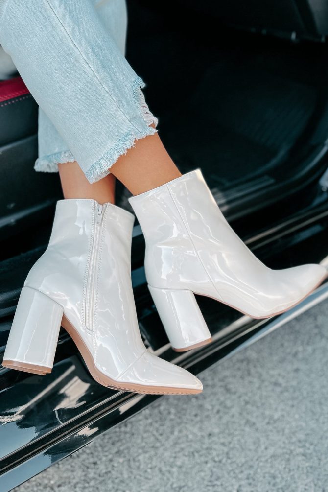 Mariko Patent Leather Booties (Stone) · NanaMacs - Image 4
