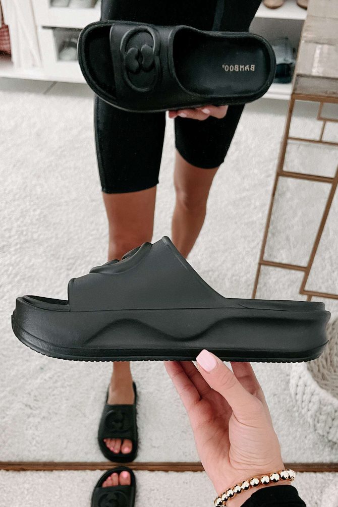 Always Chill PVC Platform Slide Sandals (Black) · NanaMacs - Image 2