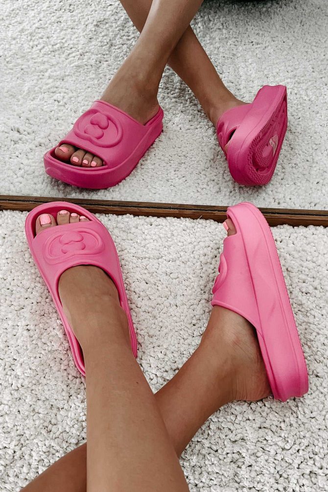 Always Chill PVC Platform Slide Sandals (Hot Pink) · NanaMacs - Image 2