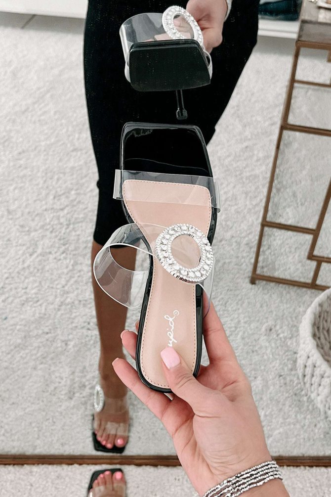 Secrets To Tell Clear Strap Heels (Clear/Black) · NanaMacs - Image 2