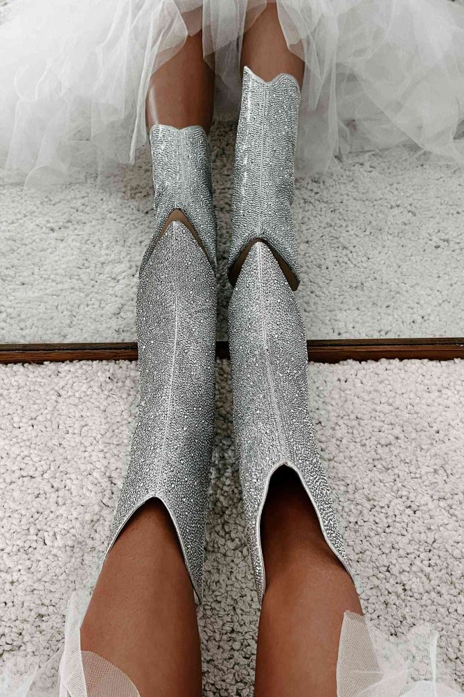 Anica Billini Rhinestone Booties (Silver) · NanaMacs - Image 3