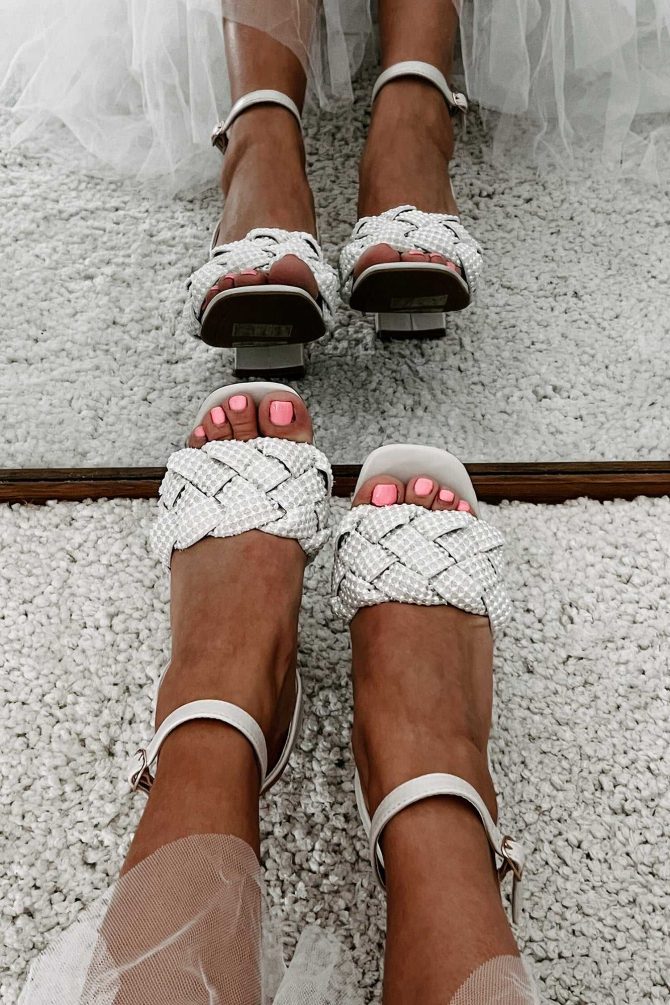 Aim Higher Beaded Strap Heeled Sandals (Ivory) · NanaMacs - Image 3