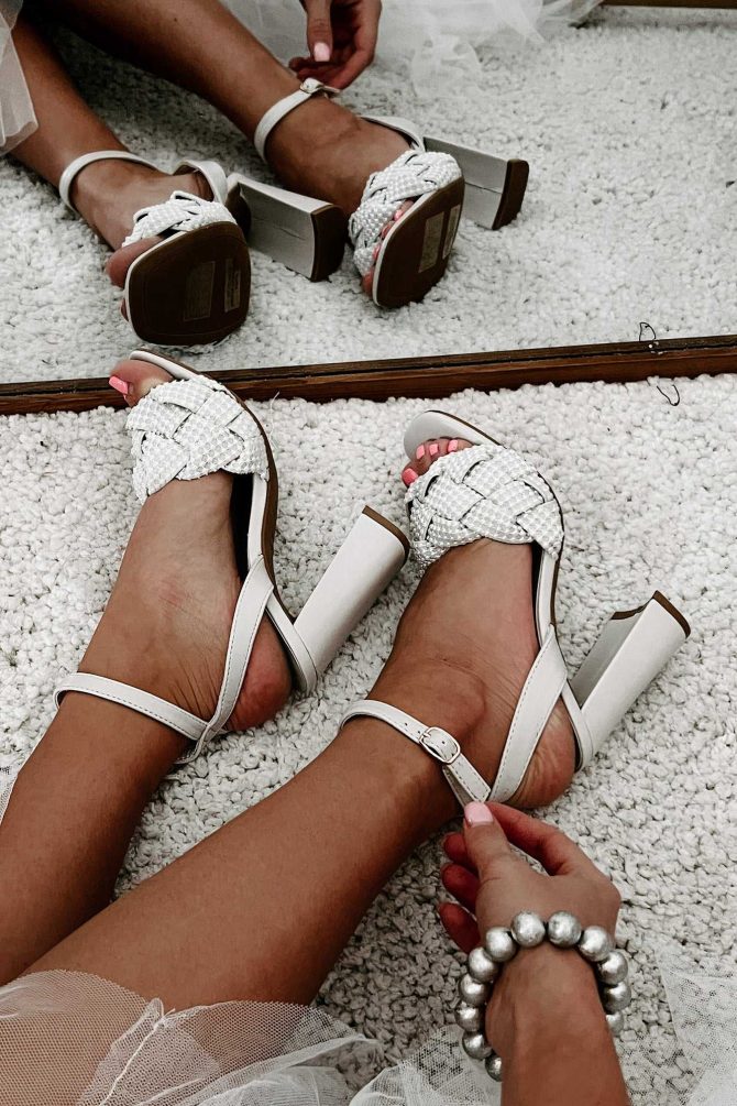 Aim Higher Beaded Strap Heeled Sandals (Ivory) · NanaMacs - Image 4