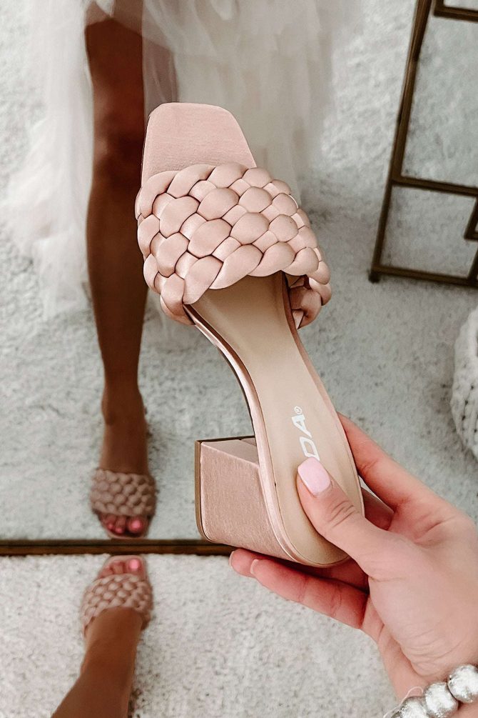 No Excuses Here Satin Weave Heeled Sandal (Light Mauve) · NanaMacs - Image 2