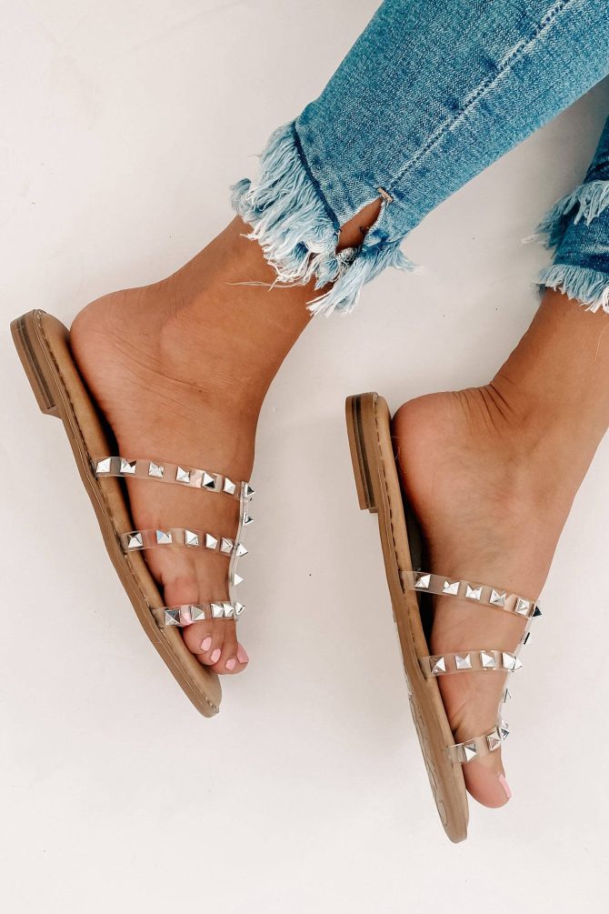 No Promises Studded Sandals (Clear) · NanaMacs - Image 3
